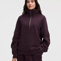 Scuba Oversized Funnel-Neck Half Zip Long