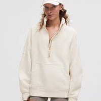 Scuba Oversized Funnel-Neck Half Zip Long