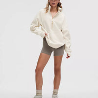Scuba Oversized Funnel-Neck Half Zip Long