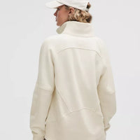 Scuba Oversized Funnel-Neck Half Zip Long