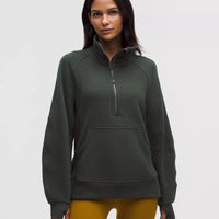Scuba Oversized Funnel-Neck Half Zip Long