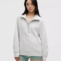 Scuba Oversized Funnel-Neck Half Zip Long