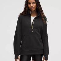 Scuba Oversized Funnel-Neck Half Zip Long